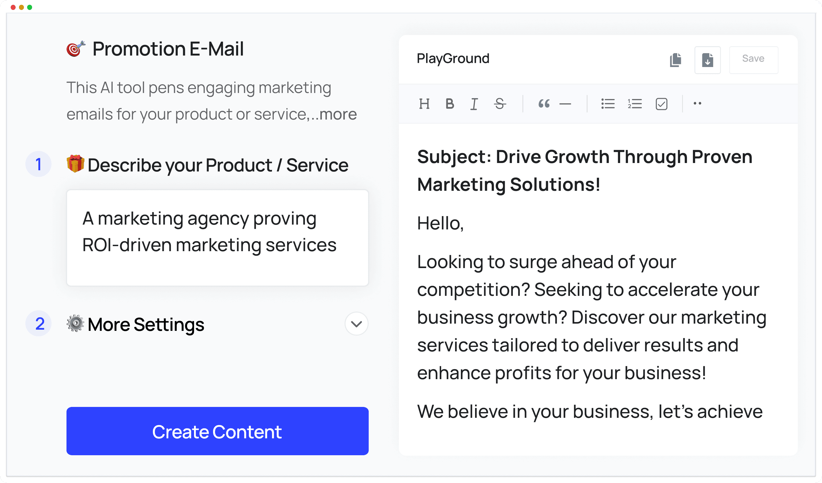 AI Email Writers About Us Example - 1