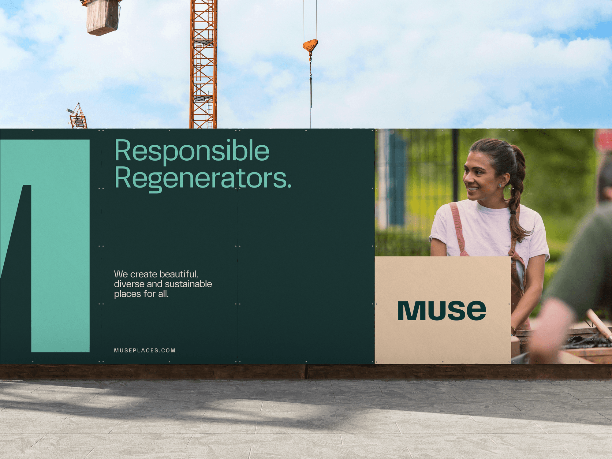 Muse - Branded development hoarding example
