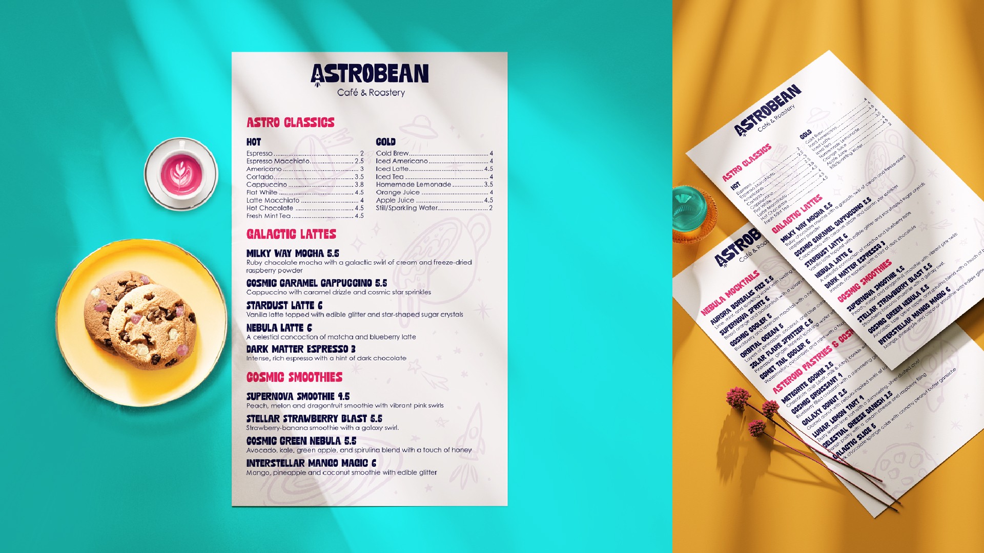 Menu and a cookie beside it