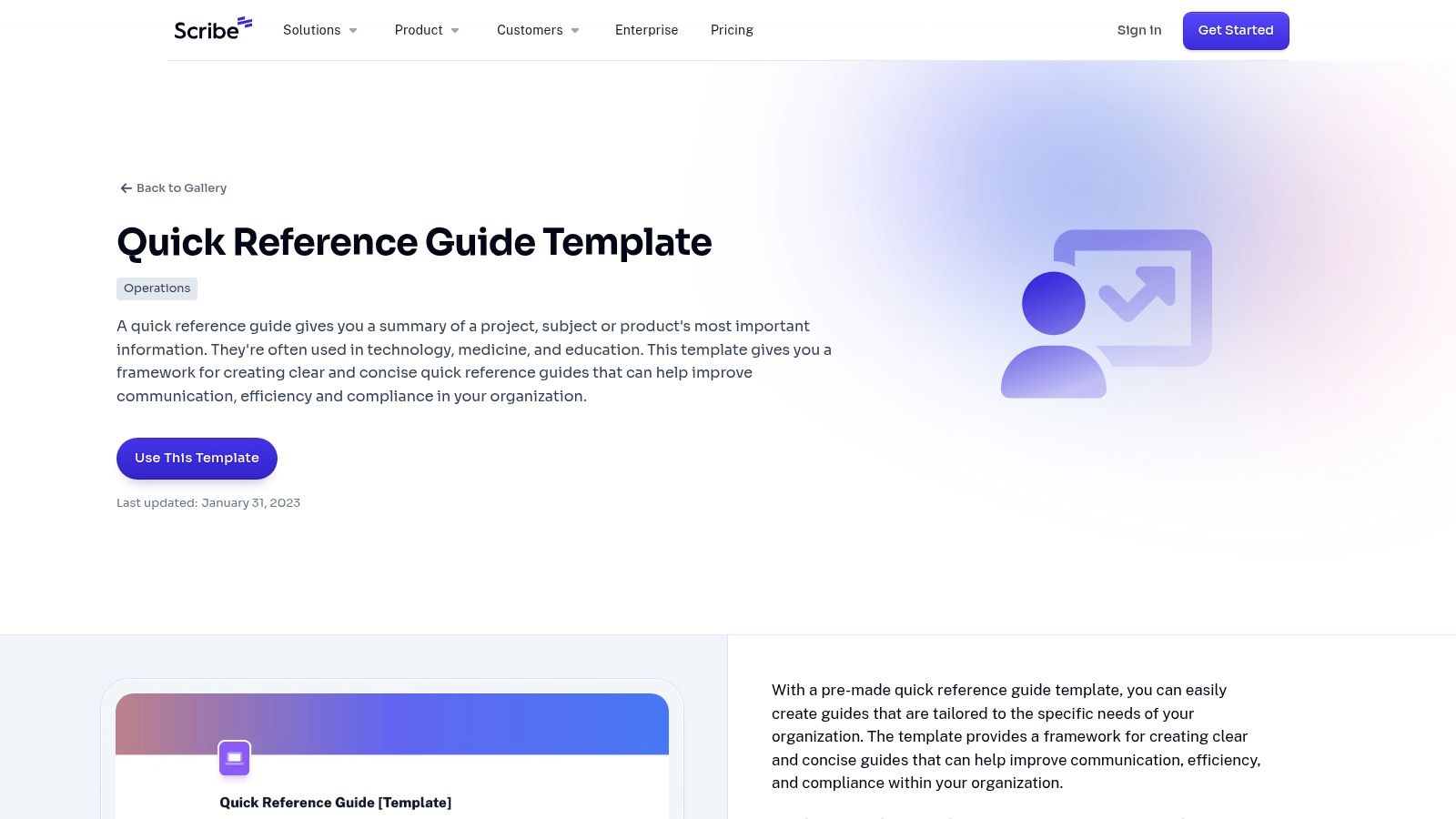 Scribe Quick Reference Guide Template