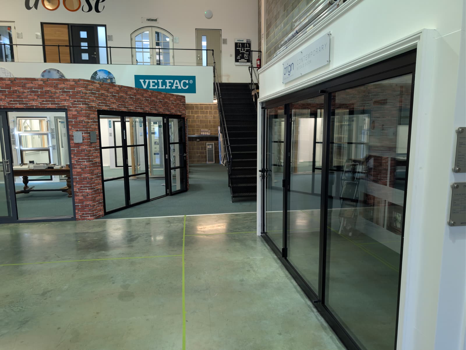 Contemporary windows and doors showroom interior