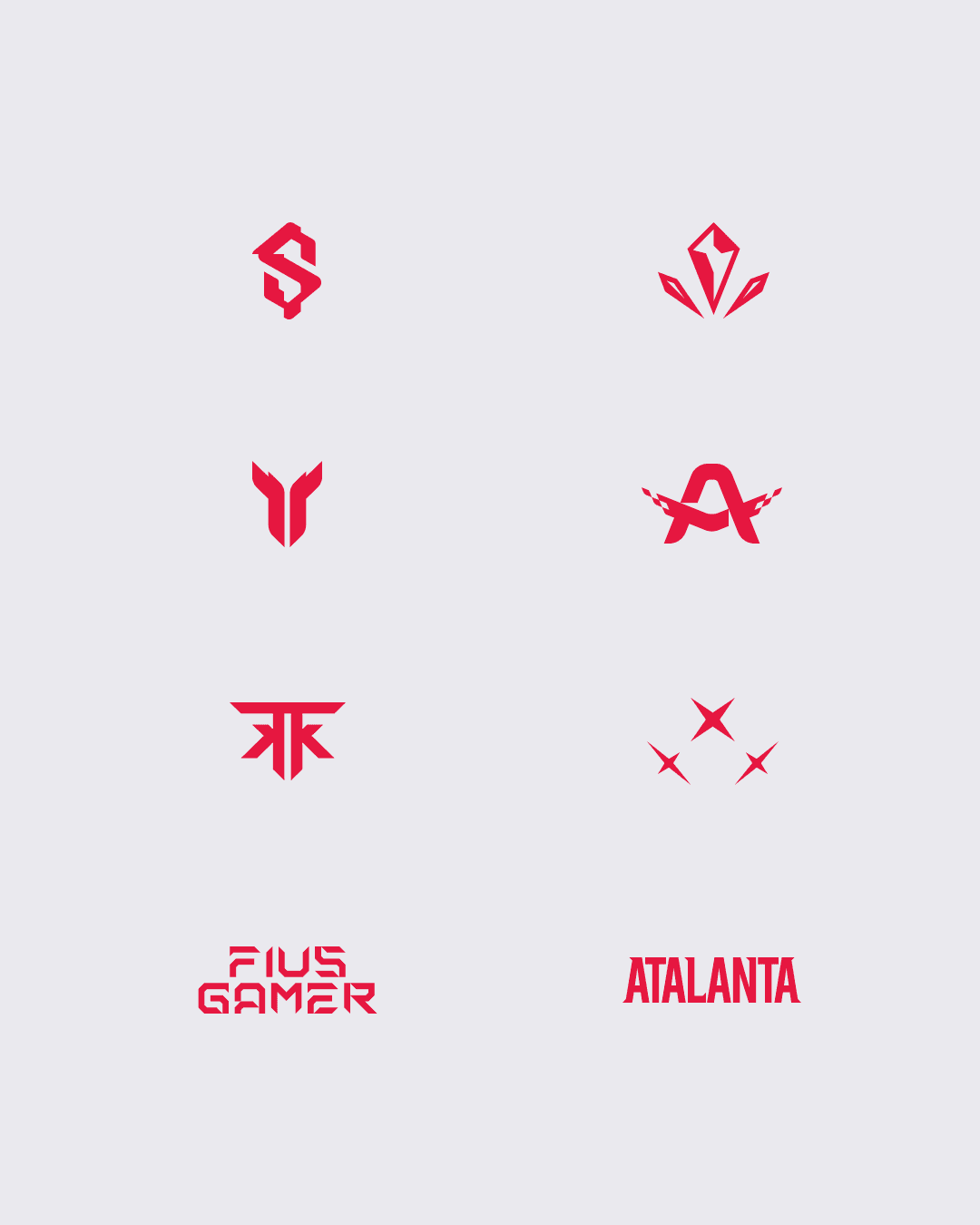 Custom logo marks — black on light background