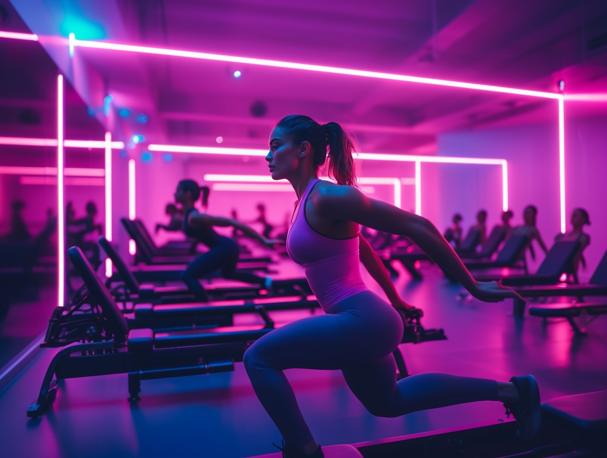 A reformer pilates woman class