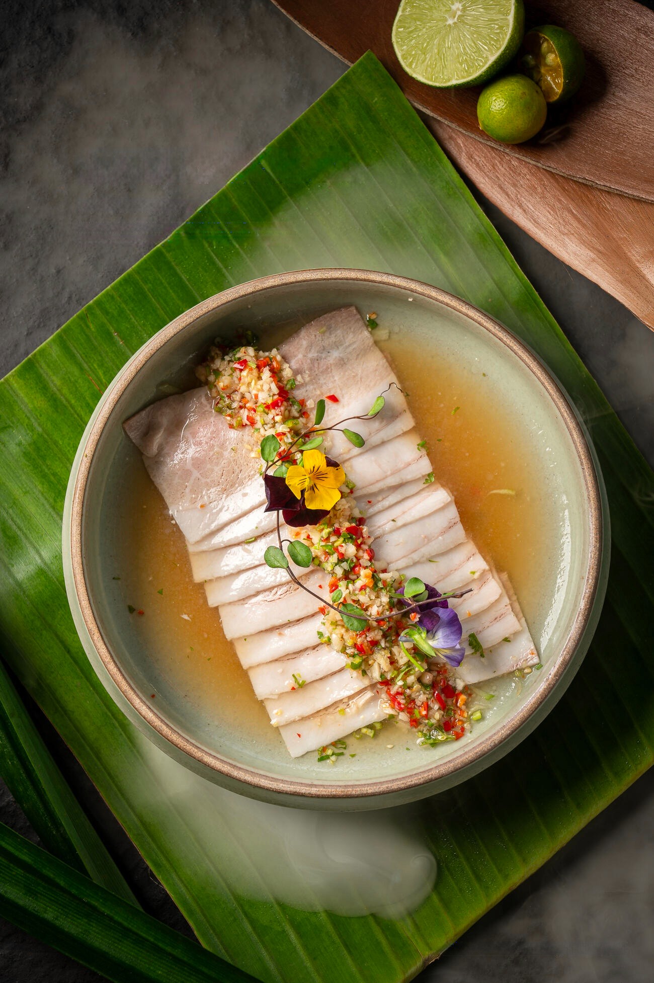 Thai style steamed meat fine dining food photography by Lefty Studio