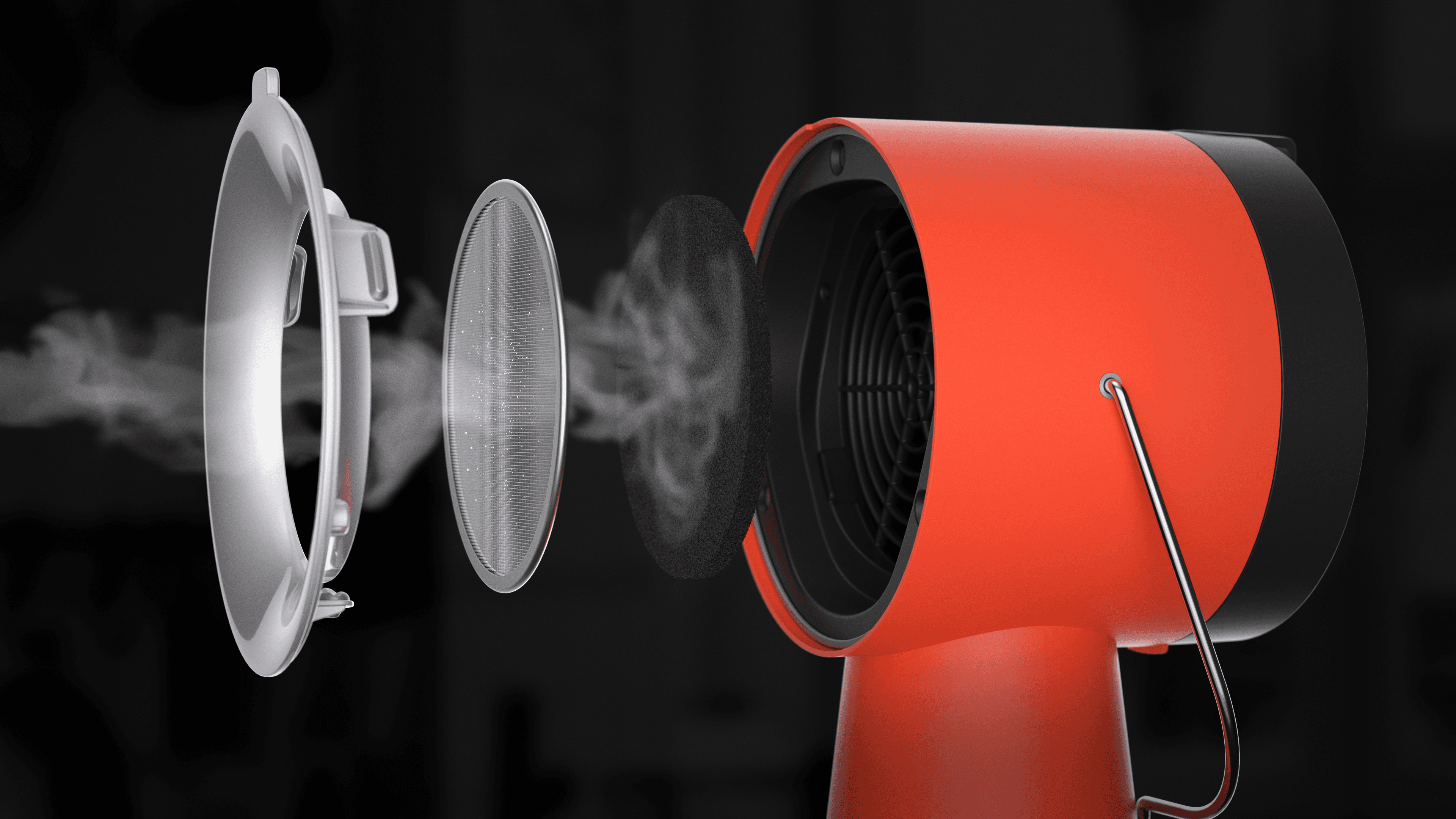 Another angle on the steam buffeting against the charcoal filter