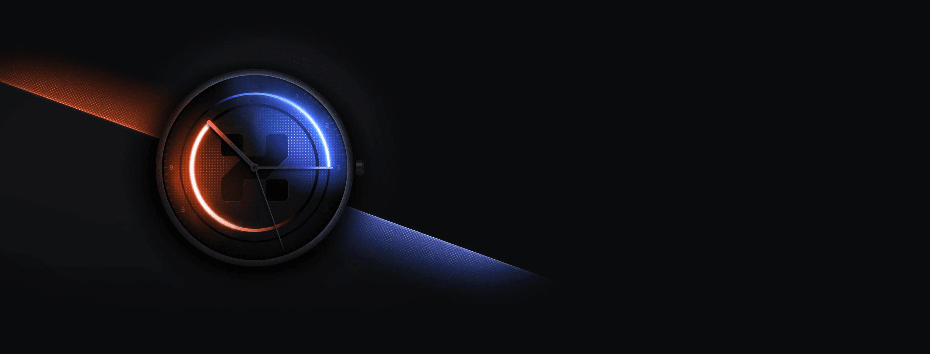 Abstract image of a sphere with blue and orange swirls against a dark background, resembling cosmic elements.