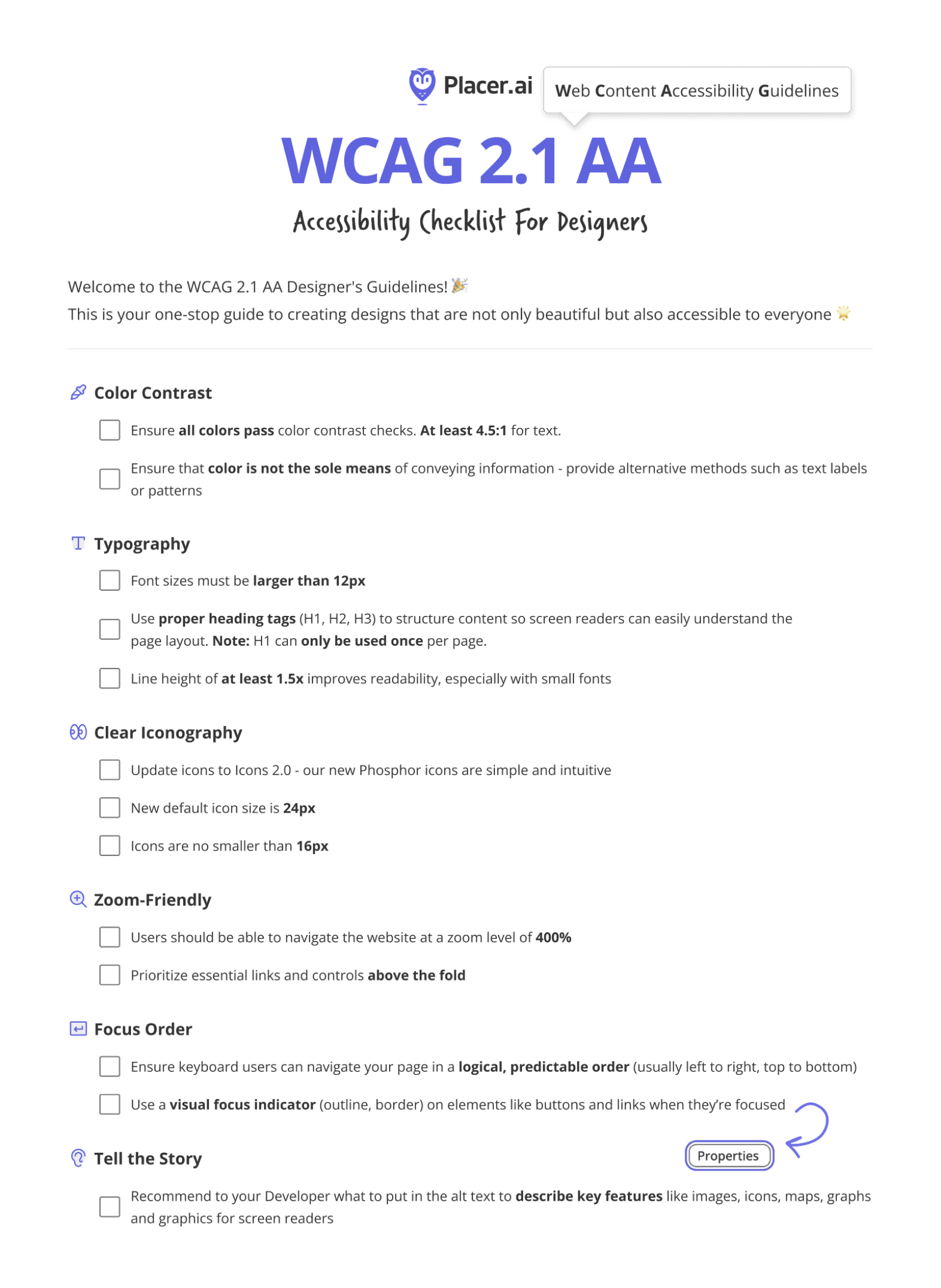 WCAG for designers checklist