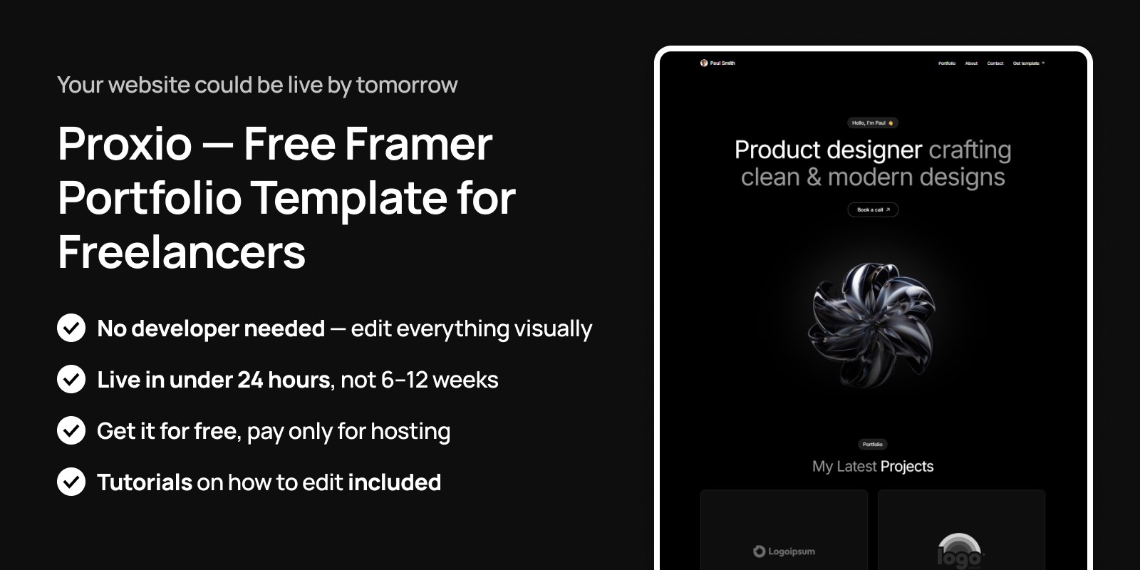 proxio framer template cta