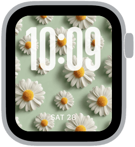 daisy pattern Apple Watch face preview 1 featuring floral, summer, and spring.