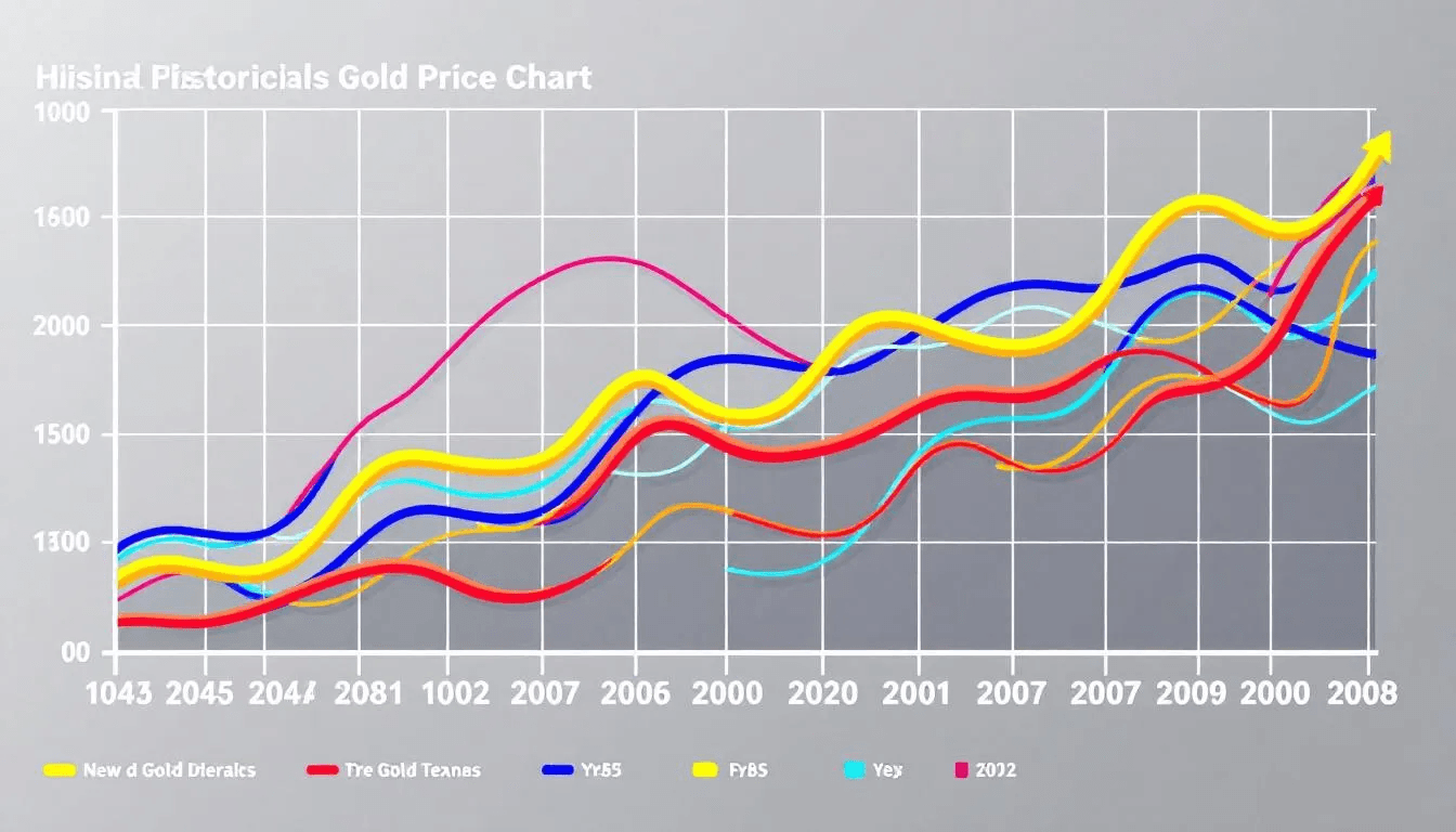 A historical gold price chart showing trends over the years.