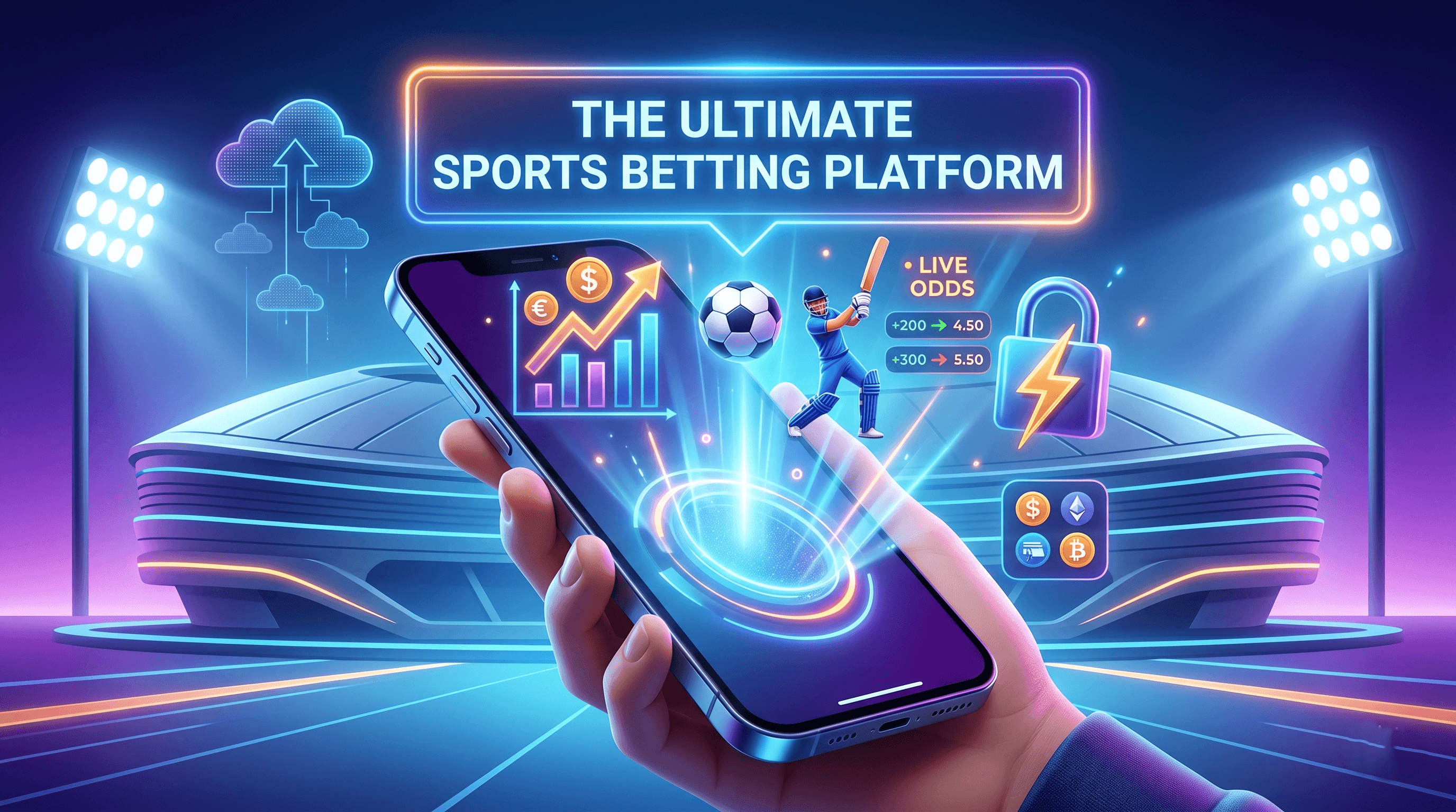 High-speed data streams flowing through a sports betting platform architecture showing real-time odds engine, player management, and live bet execution