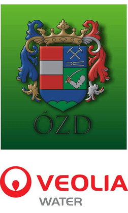 Ózd coat of arms and Veolia Water logo