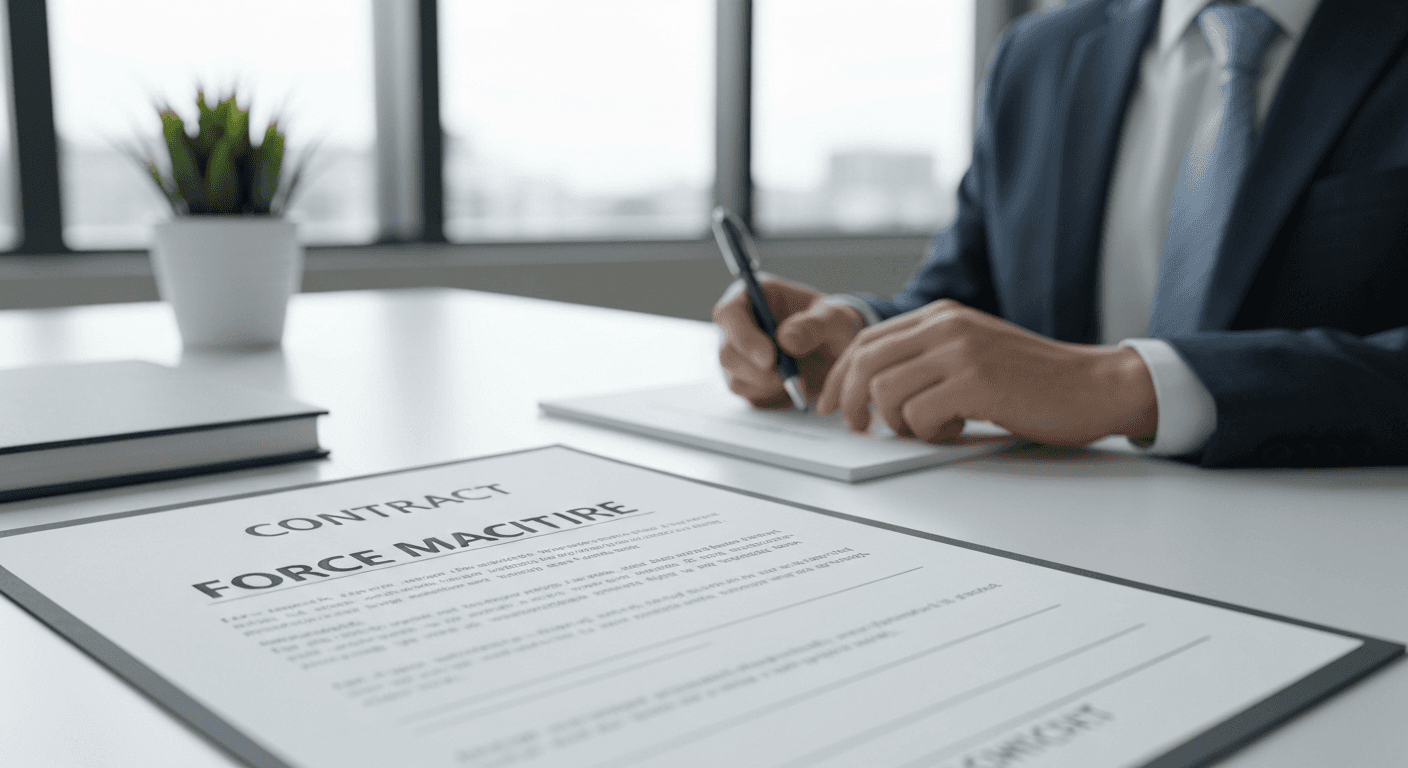 Contract with force majeure highlighted