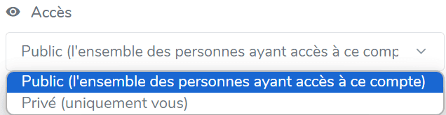 Type d'accès