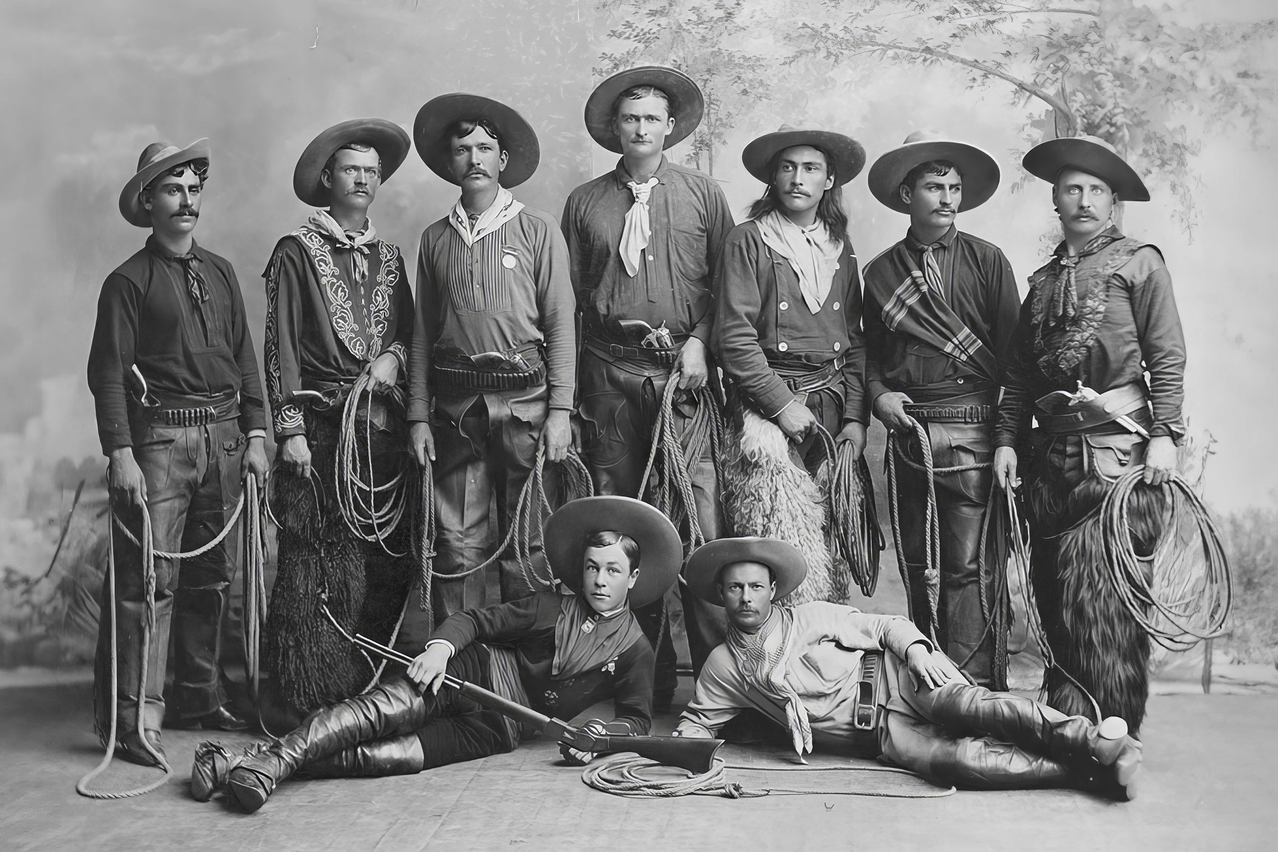 Folk Fable AI Out 1800's cowboy film photo print