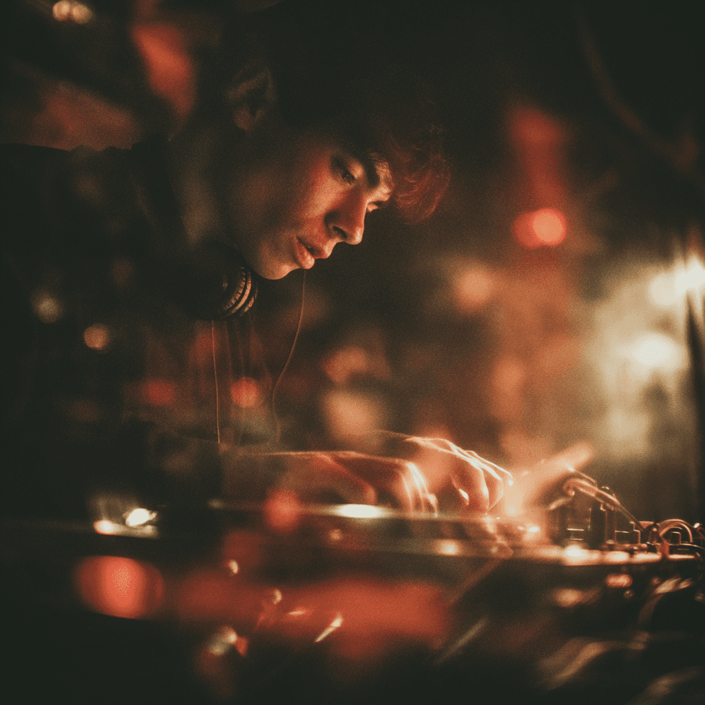 Woman near microphone in recording studio