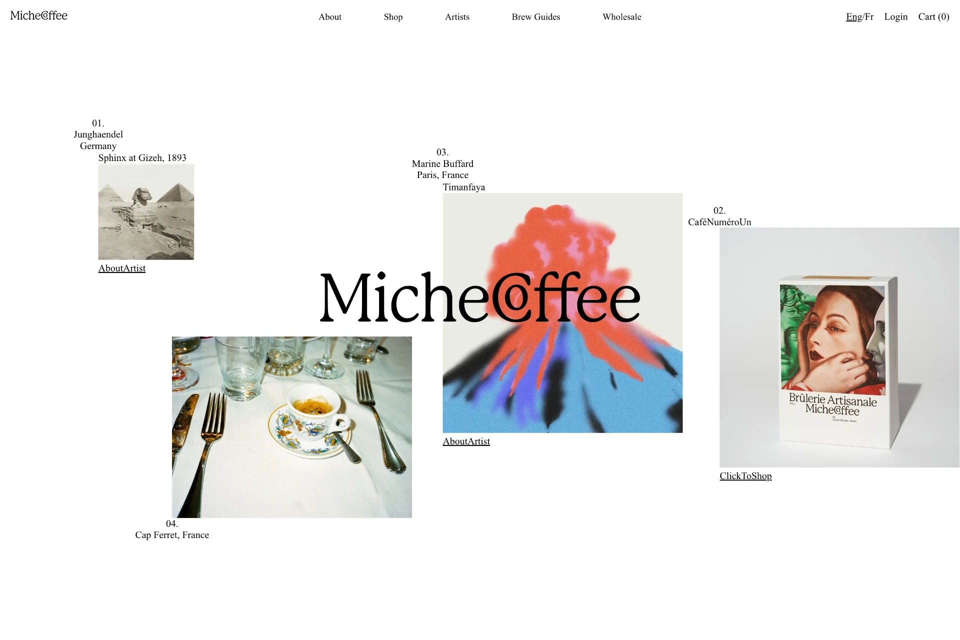 Screenshot of Miche Coffee website