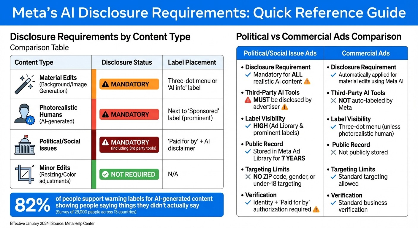 Meta AI Disclosure Requirements by Ad Type and Content