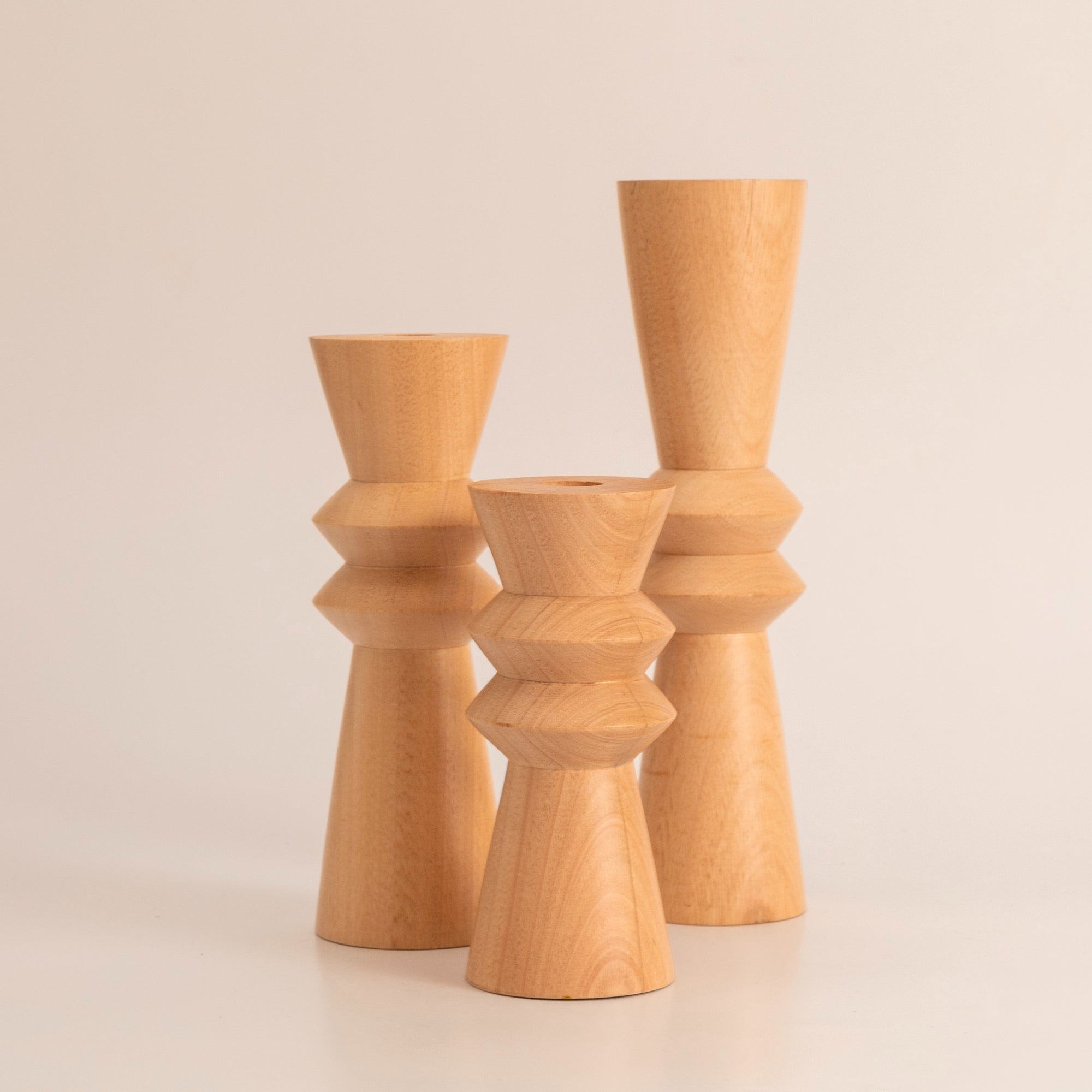 Portavelas SOFIA Wood - Set x3 - Tria Home