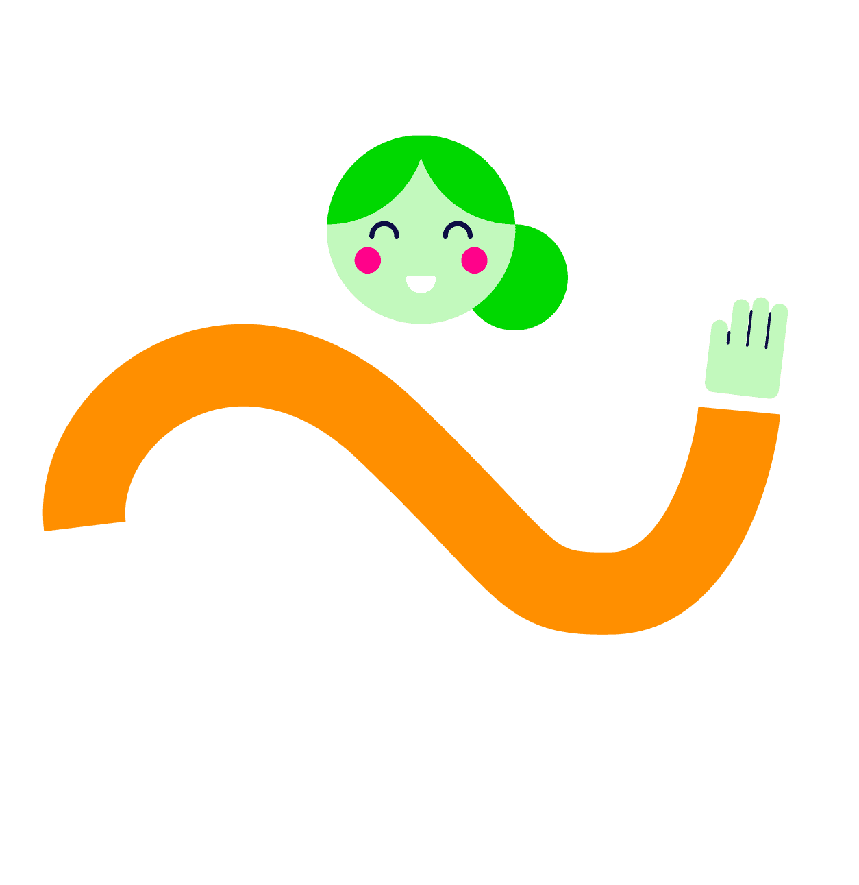 Ilustración que representa la juventud y la energía de una chica vibrante