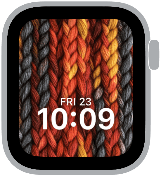 an apple watch face from the autumn knits collection