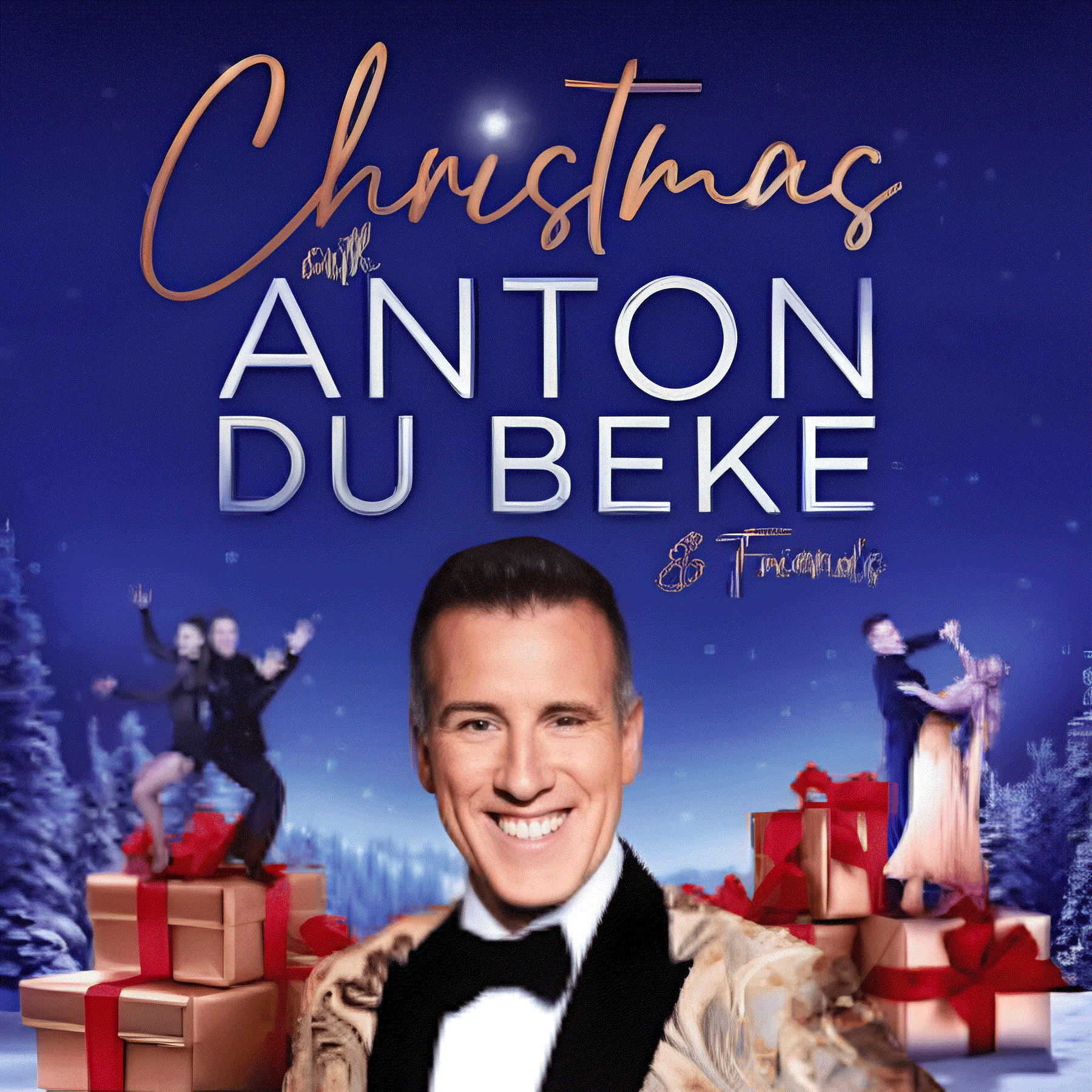 与安东·杜·贝克和舞者在雪景中的礼物盒上共度圣诞活动。