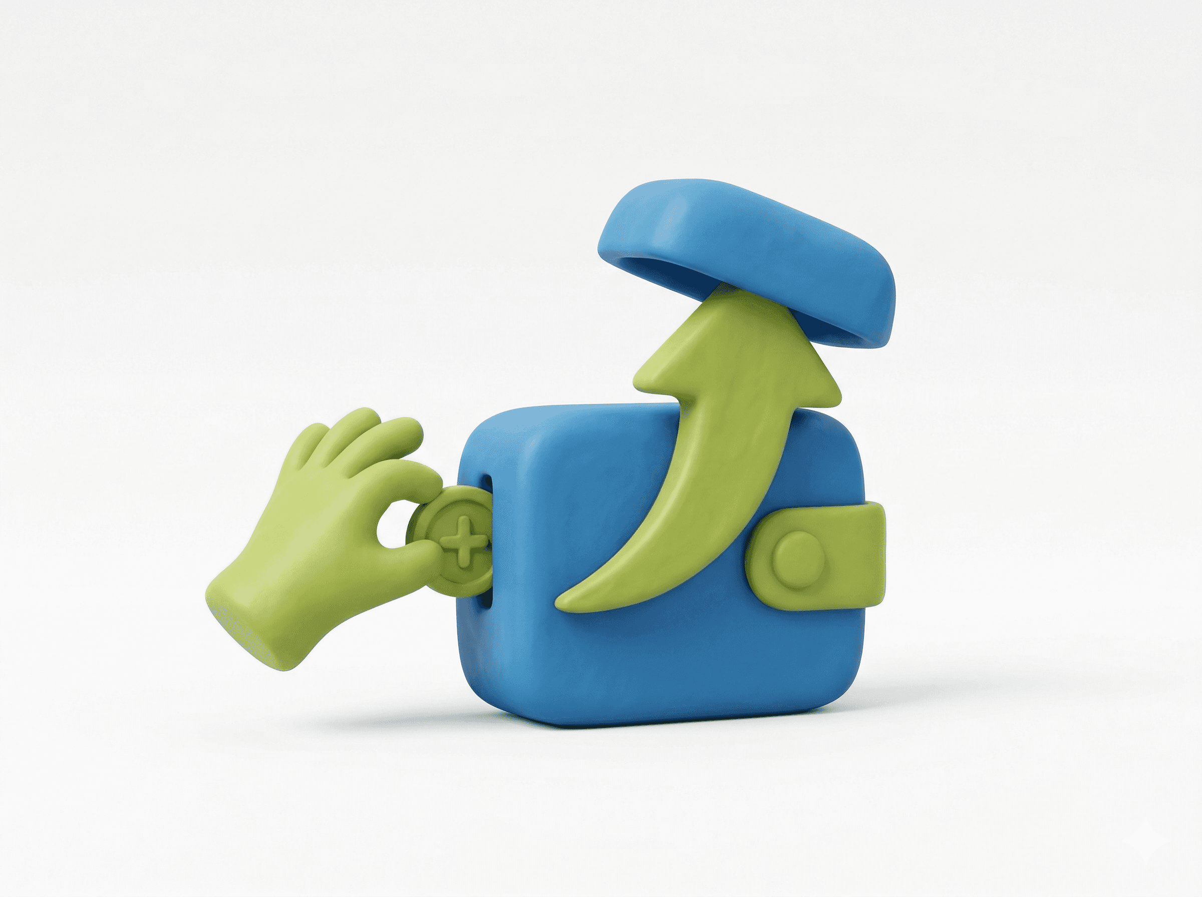 Minimal abstract sculpture with flowing translucent white curves, softly lit and casting gentle shadows on a neutral gray background.