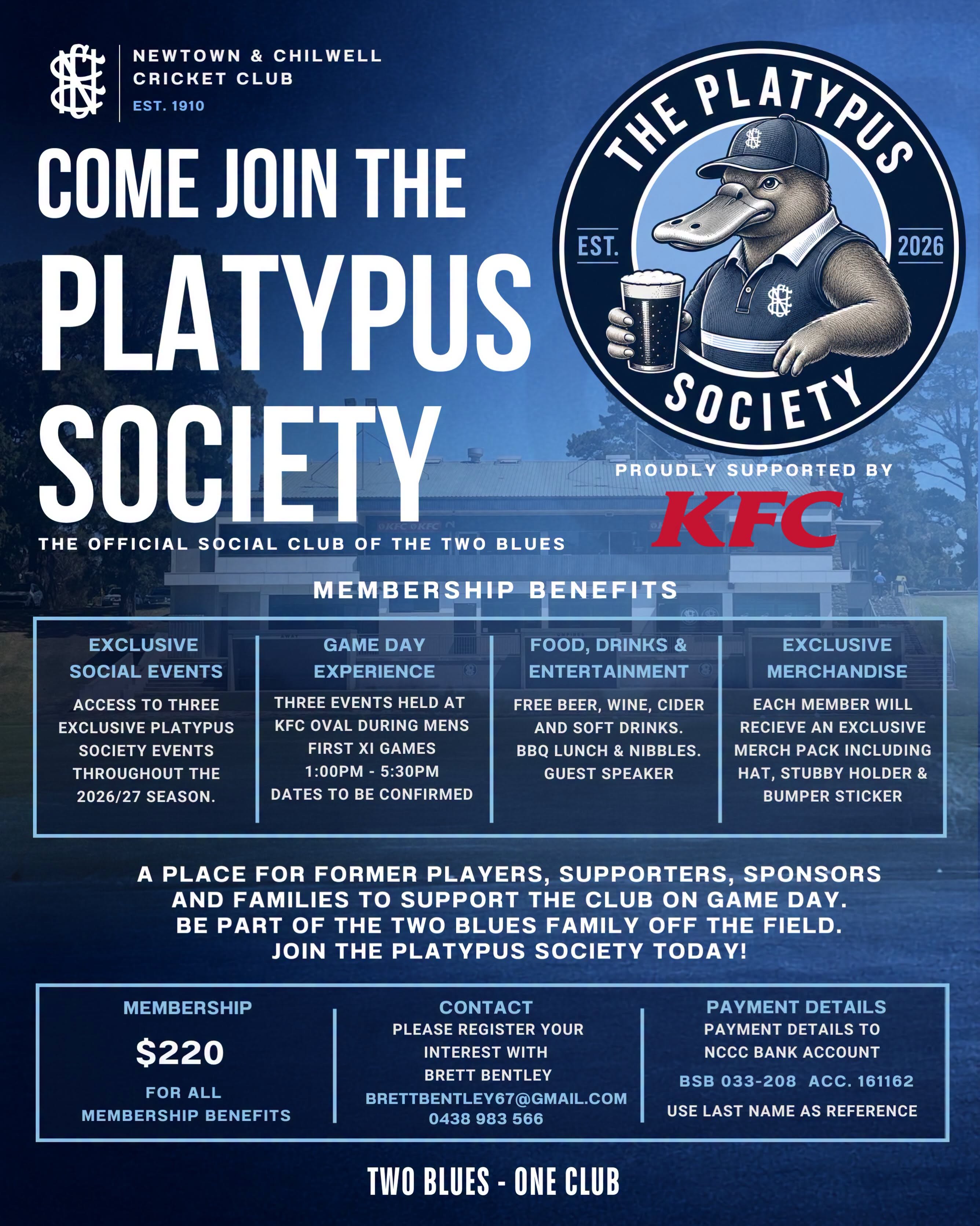 Newtown & Chilwell Cricket Club captain and bowler, Platypus Society