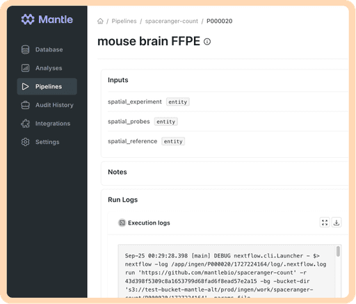 Mantle Product UI - Pipeline