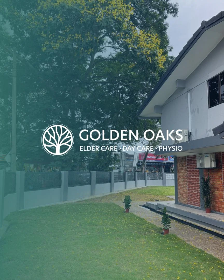Poster of Golden Oaks elder home and it's garden.