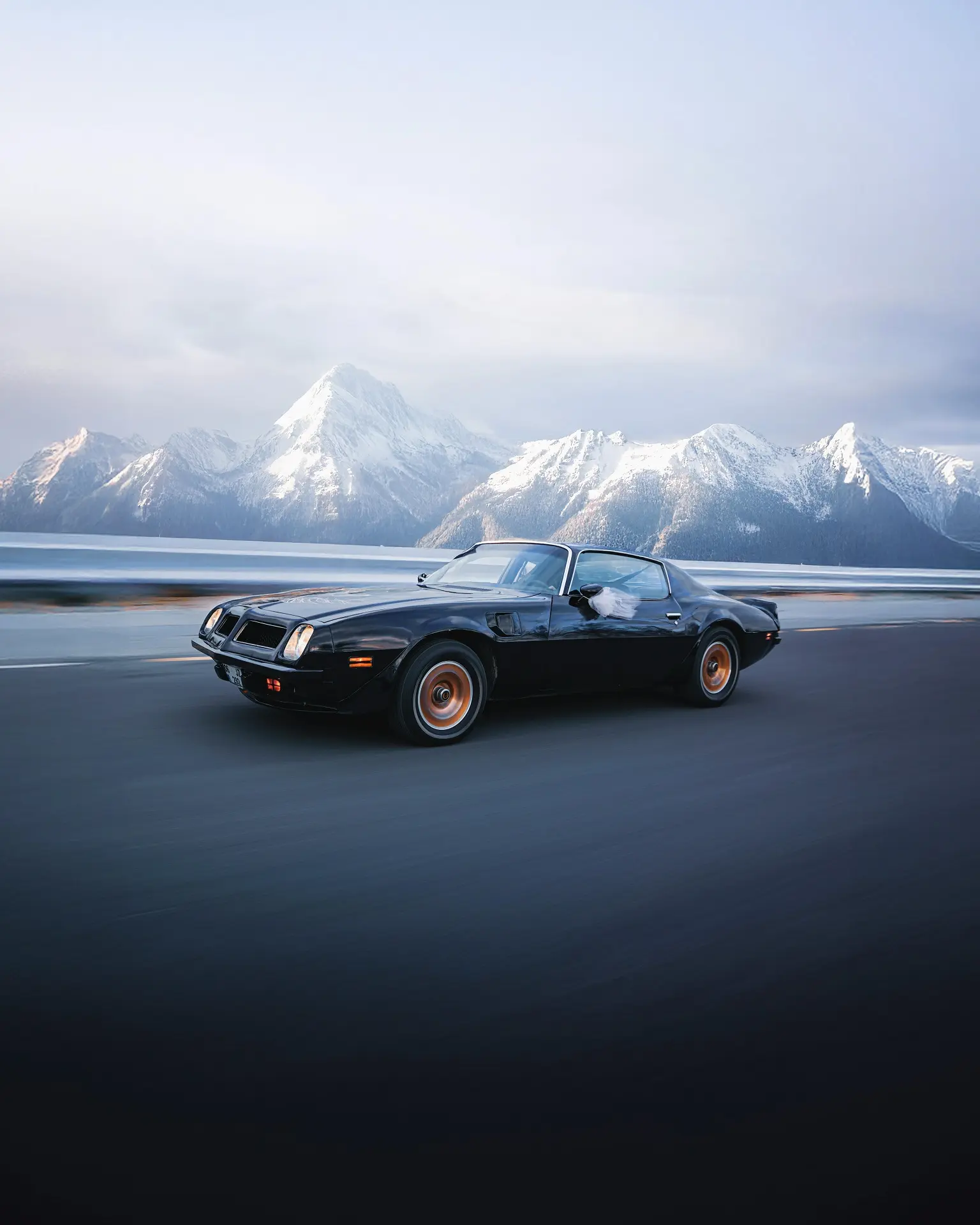 Restored Pontiac Firebird, American muscle reimagined for today — celebrating power, freedom, and responsible restoration.