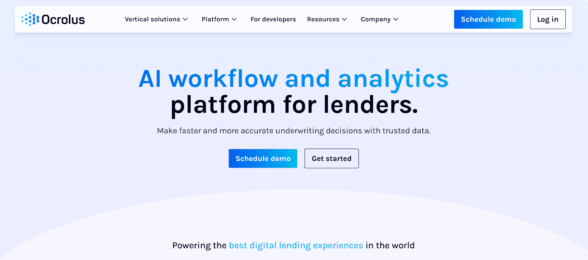 Ocrolus website homepage