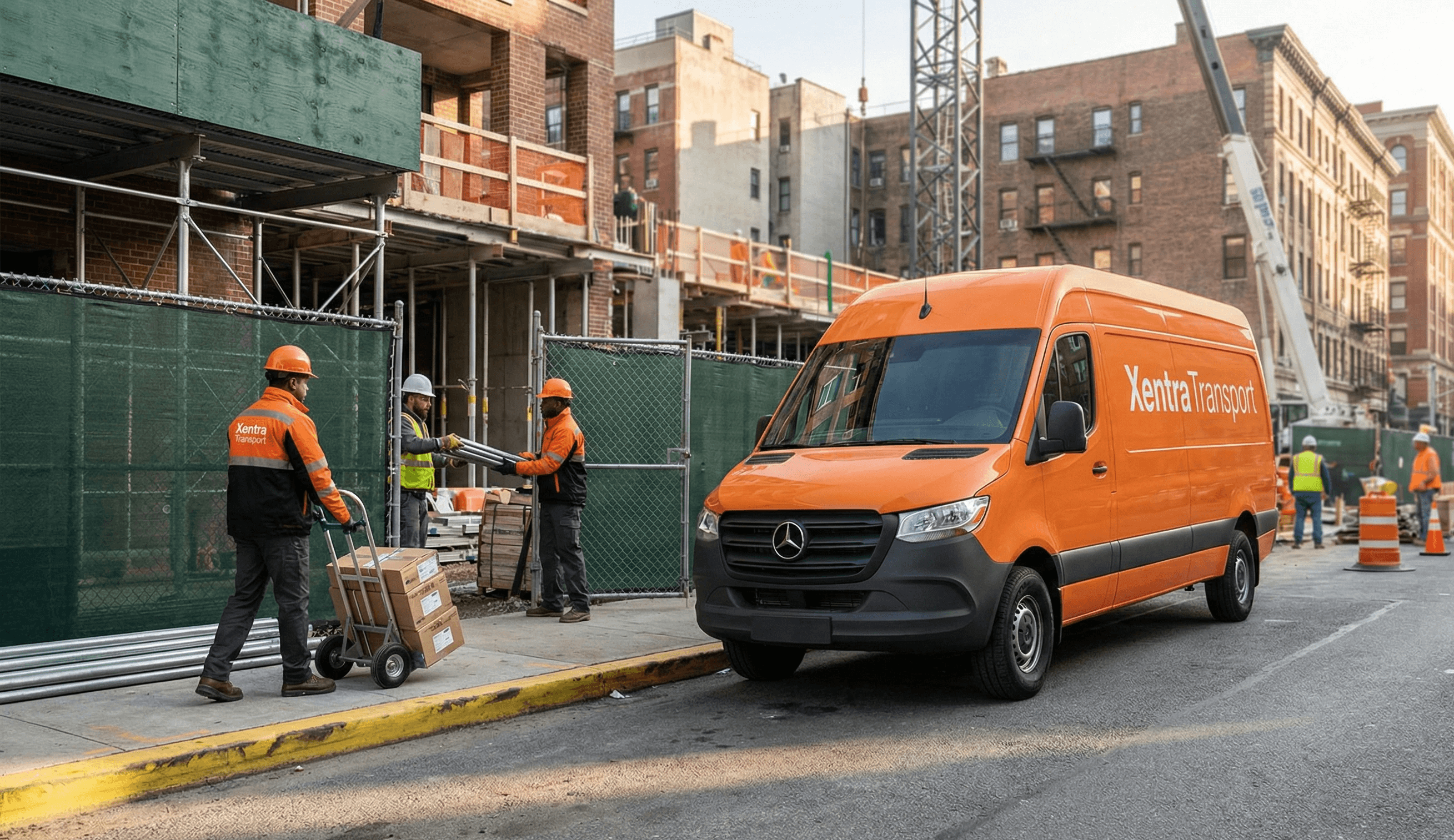 construction materials delivery to NYC job site