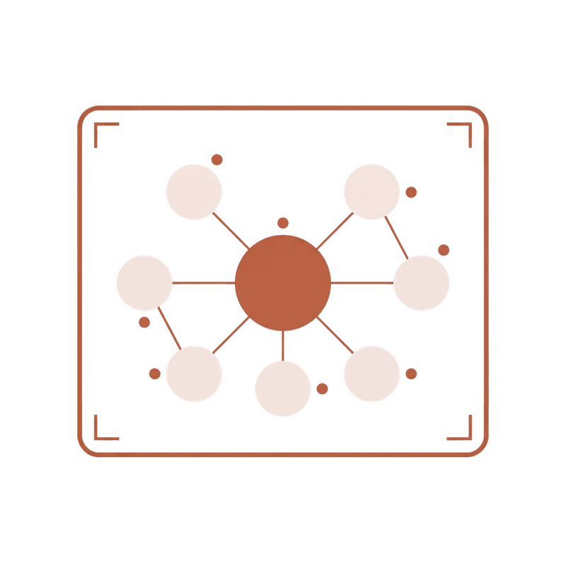 Blueprint diagram with network patterns and annotation markers
