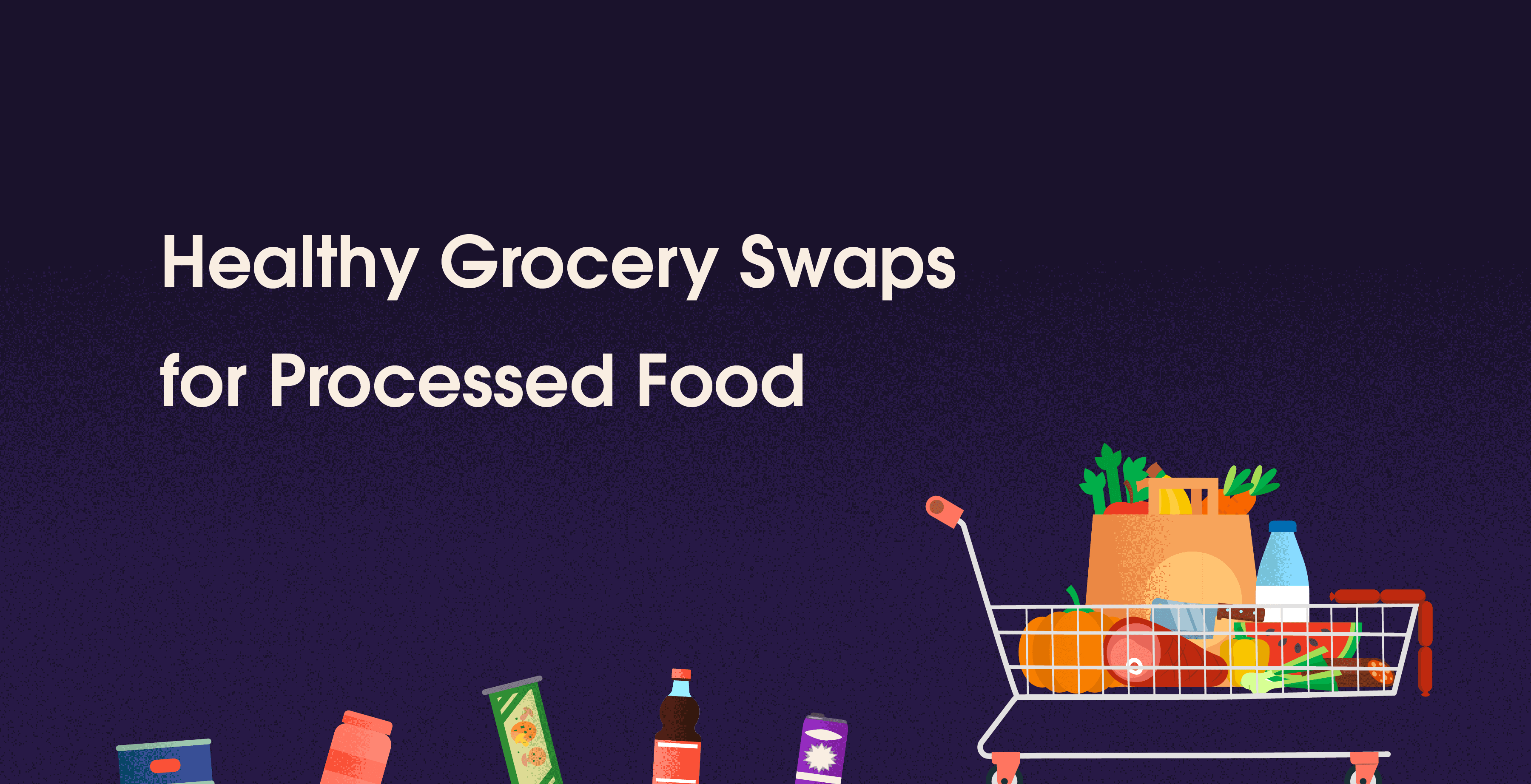 Healthy grocery swaps concept illustration