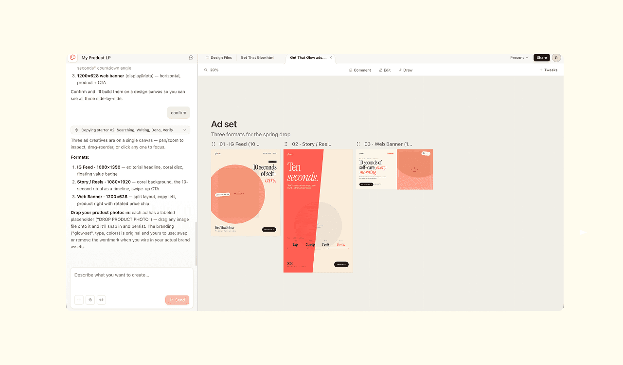 Screenshot from Claude's Design app