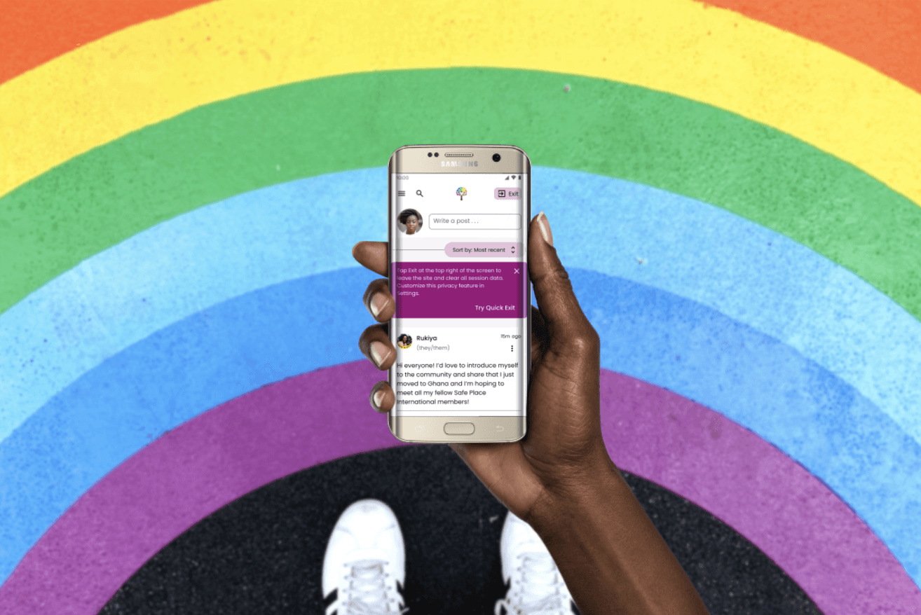 TDA Connect Mock-Up on Rainbow Background