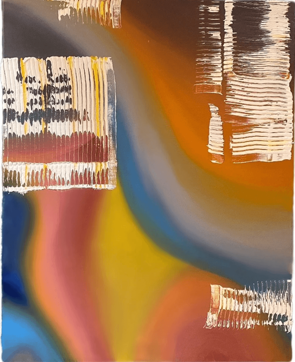 Abstract swirling painting in warm yellows and soft gradients