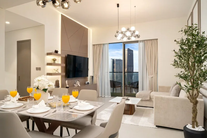 Dining, media and living zones in a PROPUP apartment