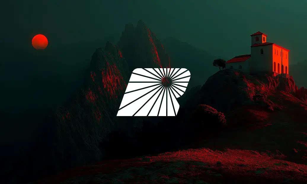 Modern brand logo presentation on vibrant background