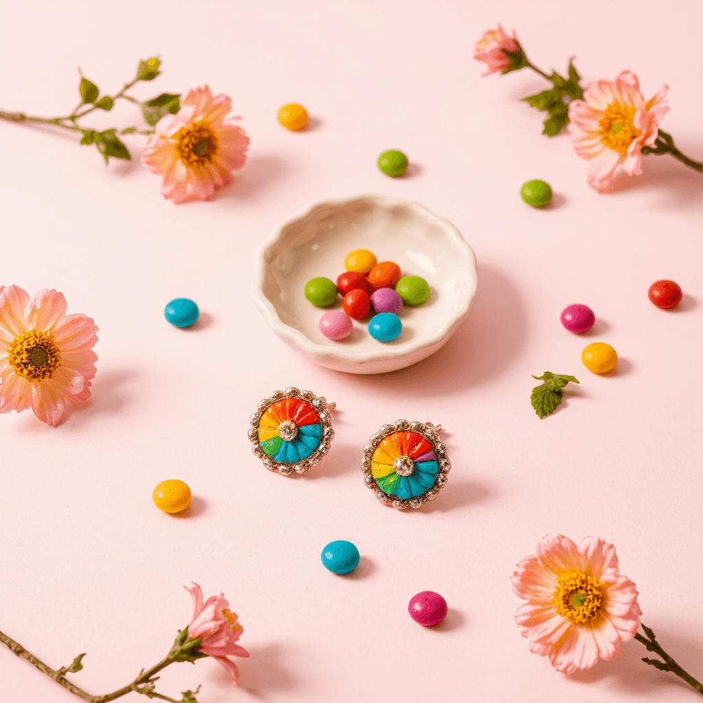 product photography of earrings