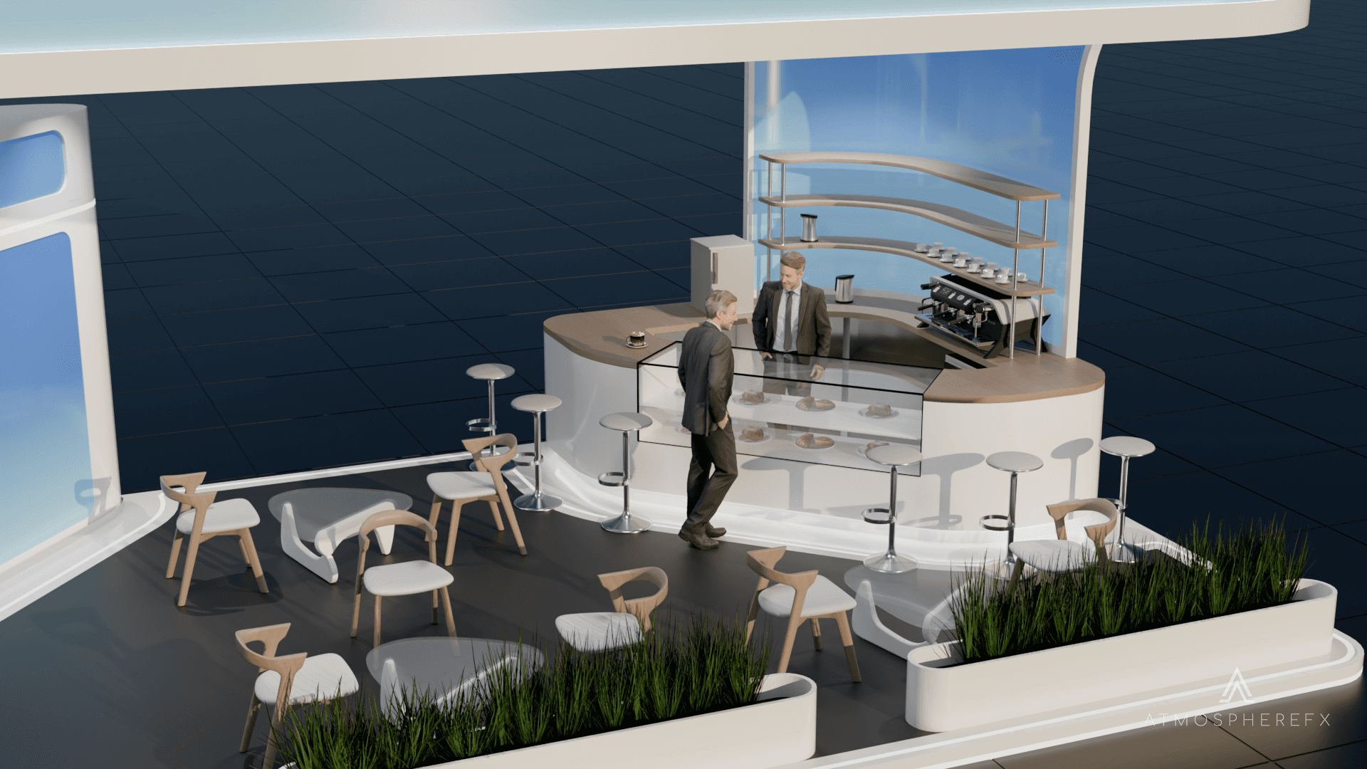 Light trails forming curved lines in a tunnel or circular pattern