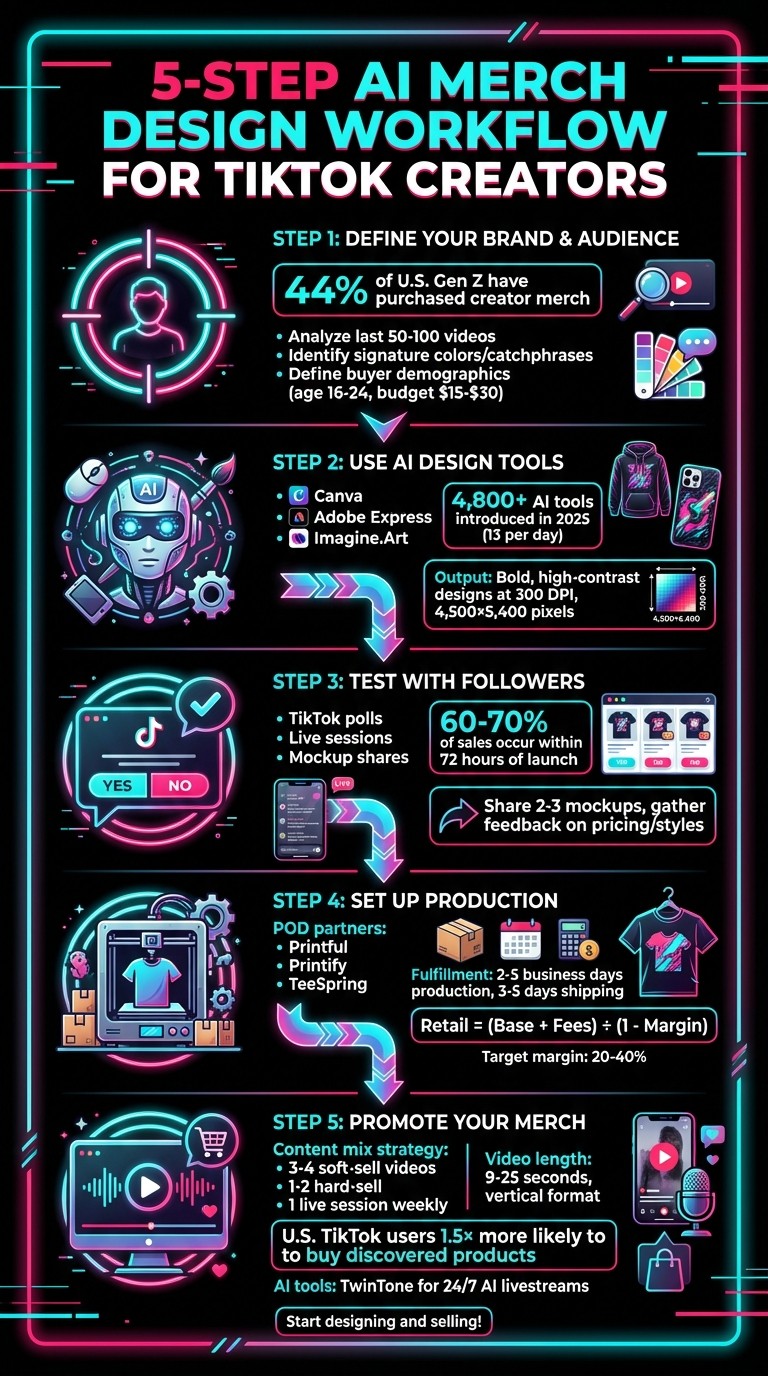 5-Step AI Merch Design Workflow for TikTok Creators