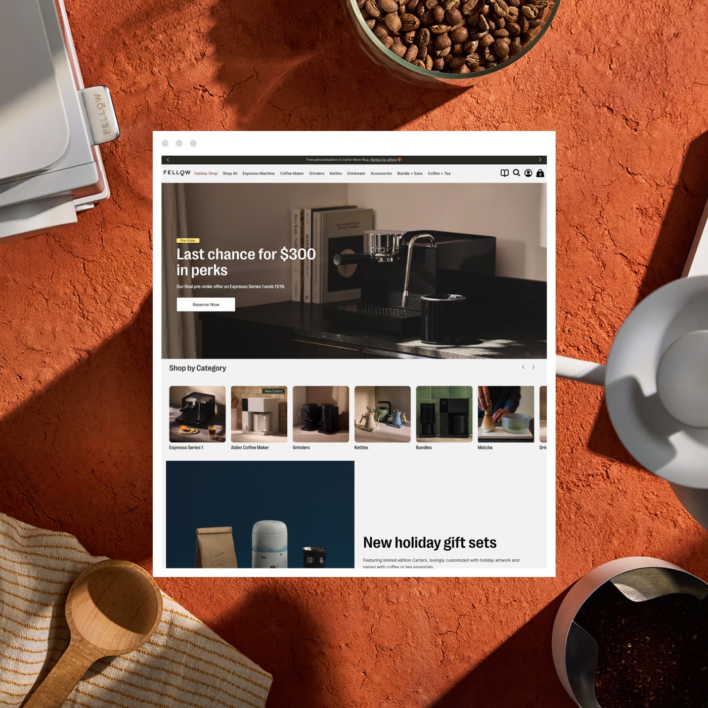 A close-up of a woman's face with dewy skin serves as the background for a floating user interface window. The UI displays a quiz builder with the heading "Take the Quiz" and buttons labeled "Duplicate," "Preview Link," and "Embed Link." A quiz question is highlighted in orange with a black checkmark, indicating selection.
