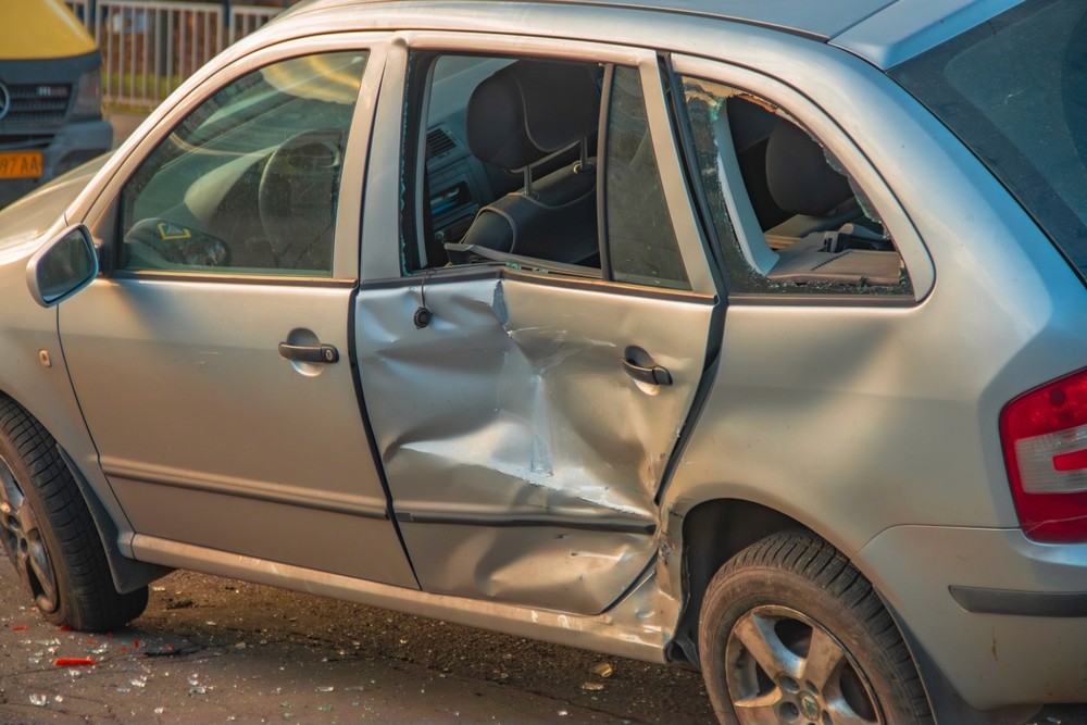 damage to back passenger side door accident