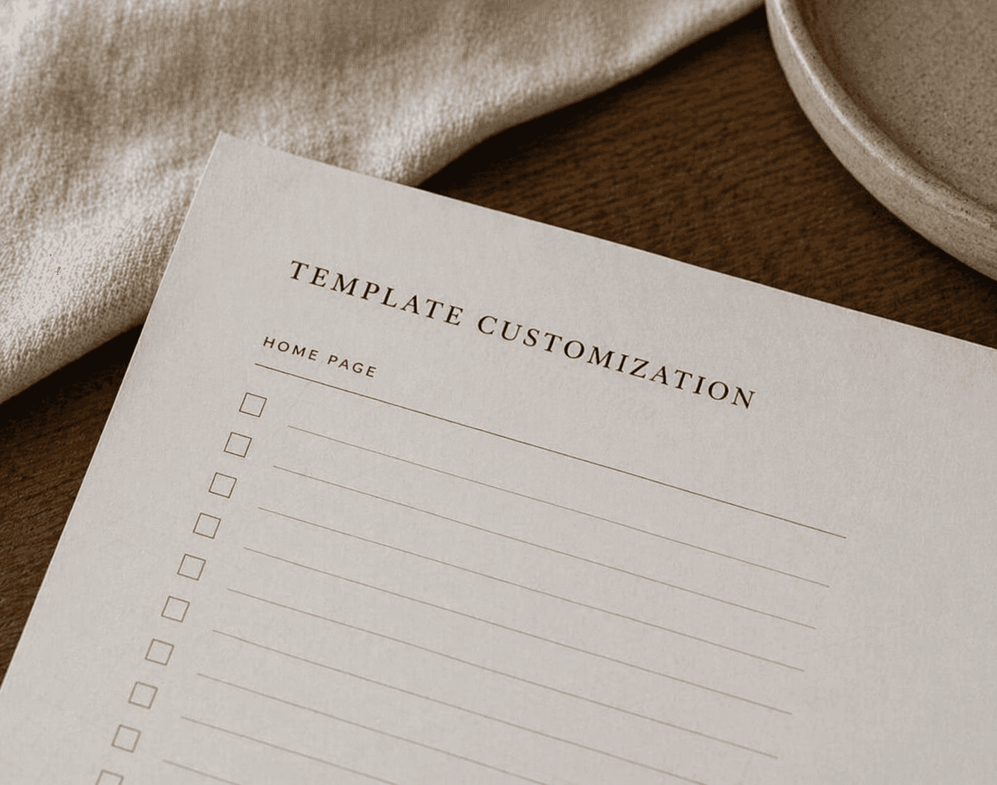 Template customization checklist