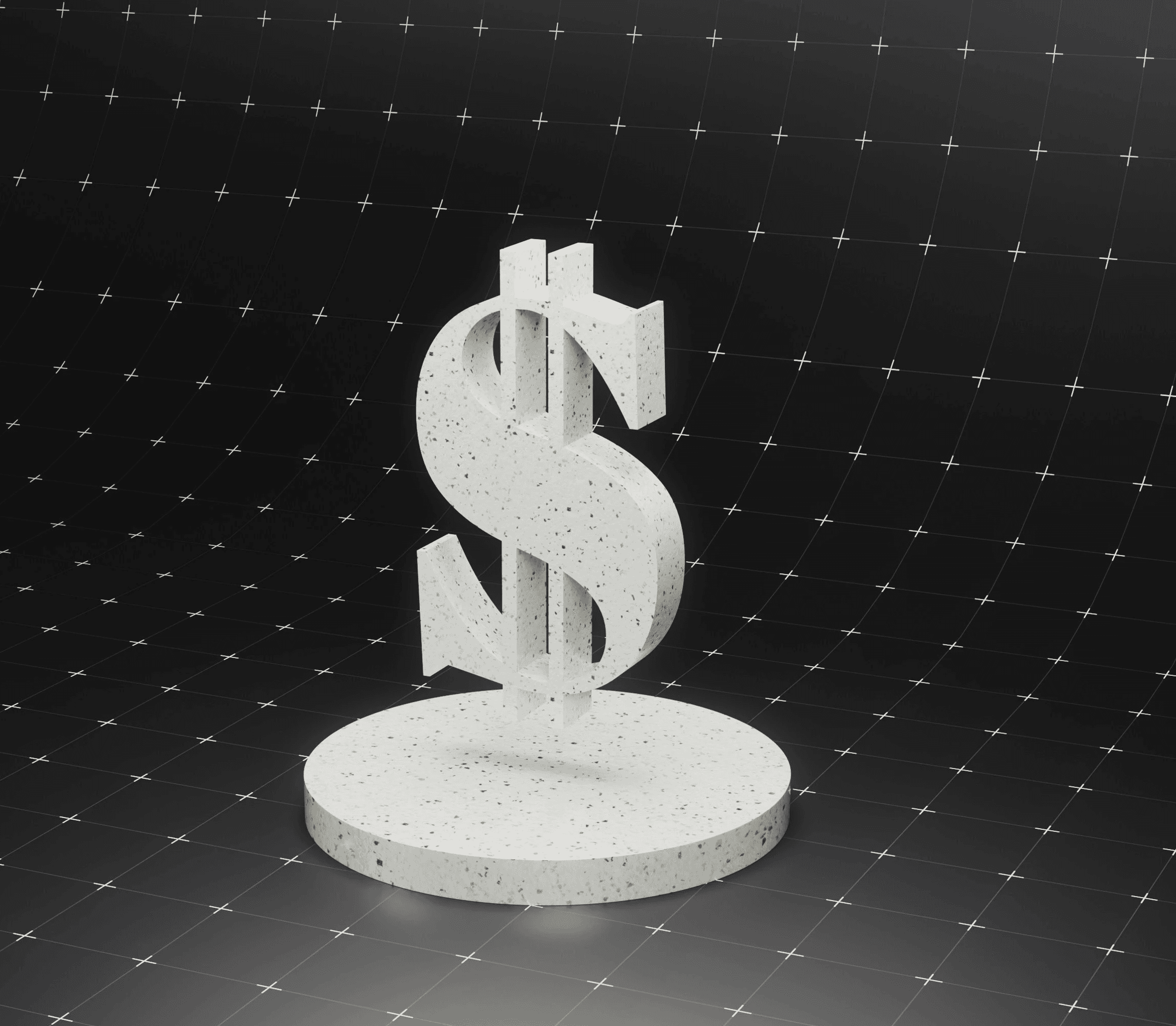 a dollar sign on top of a round object