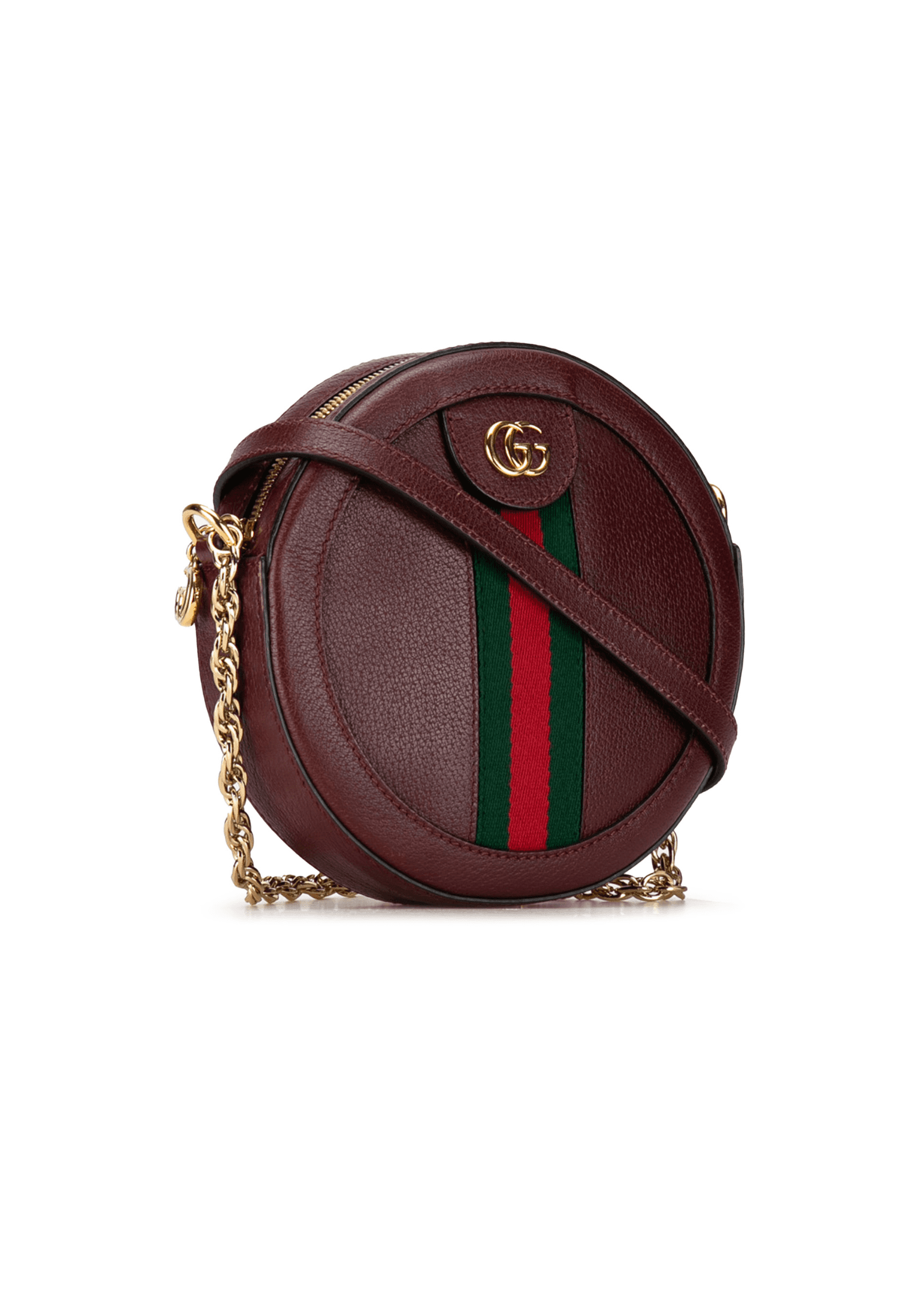 Gucci Mini Round Ophidia Leather Crossbody Bag