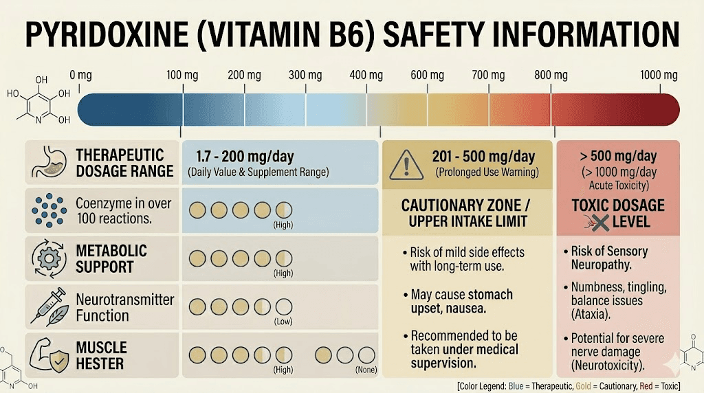 Pyridoxine vitamin B6 safe dosage range for semaglutide compound
