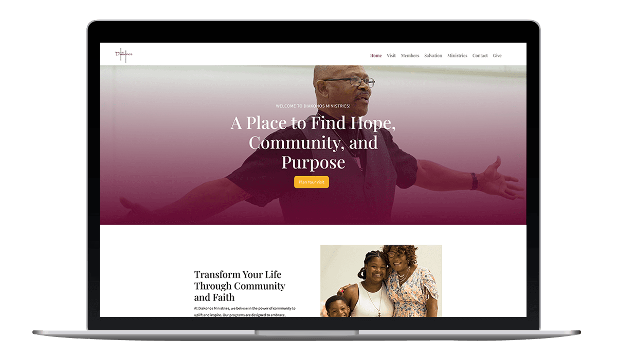 Diakonos Ministries Website Mockup